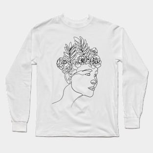 Women with flowers Long Sleeve T-Shirt